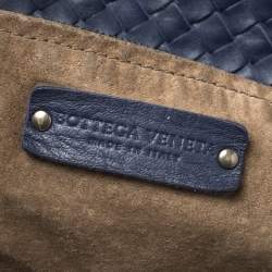 مملوكة مسبقًا حقيبة يد بوتيغا فينيتا سيستا كبيرة جلد إنديجو انترشياتو 