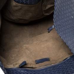 مملوكة مسبقًا حقيبة يد بوتيغا فينيتا سيستا كبيرة جلد إنديجو انترشياتو 