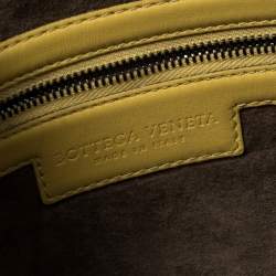 Pre Owned Bottega Veneta Yellow Intrecciato Leather Nodini Crossbody Bag