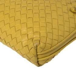 Pre Owned Bottega Veneta Yellow Intrecciato Leather Nodini Crossbody Bag