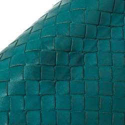 Pre Owned Bottega Veneta Blue  Intrecciato Leather Small Olimpia Shoulder Bag