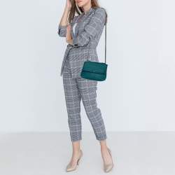 Pre Owned Bottega Veneta Blue  Intrecciato Leather Small Olimpia Shoulder Bag