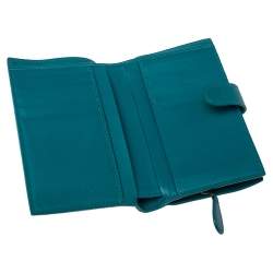 Pre Owned Bottega Veneta Green Intrecciato Leather French Wallet