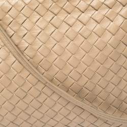 Pre Owned Bottega Veneta Beige Intrecciato Leather Nodini Crossbody Bag