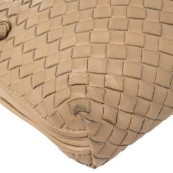Pre Owned Bottega Veneta Beige Intrecciato Leather Nodini Crossbody Bag