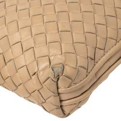 Pre Owned Bottega Veneta Beige Intrecciato Leather Nodini Crossbody Bag