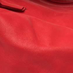 Pre Owned Bottega Veneta Red Intrecciato Leather Large Knot Hobo