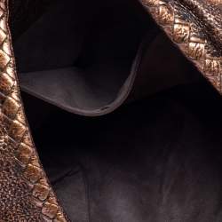 Pre Owned Bottega Veneta Metallic Copper Gold Leather Cervo Hobo