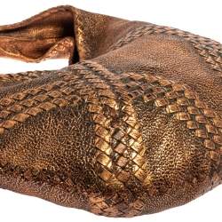 Pre Owned Bottega Veneta Metallic Copper Gold Leather Cervo Hobo