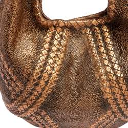 Pre Owned Bottega Veneta Metallic Copper Gold Leather Cervo Hobo