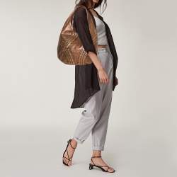 Pre Owned Bottega Veneta Metallic Copper Gold Leather Cervo Hobo