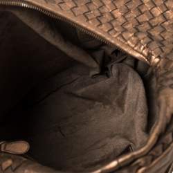 Pre Owned Bottega Veneta Bronze Intrecciato Leather Large Veneta Hobo