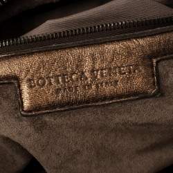 Pre Owned Bottega Veneta Bronze Intrecciato Leather Large Veneta Hobo