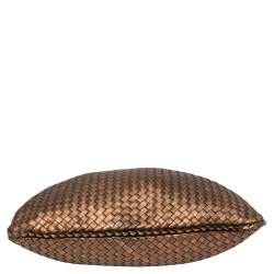 Pre Owned Bottega Veneta Bronze Intrecciato Leather Large Veneta Hobo