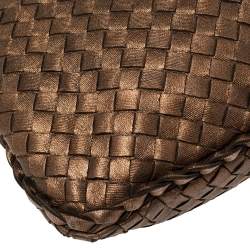 Pre Owned Bottega Veneta Bronze Intrecciato Leather Large Veneta Hobo