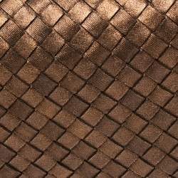 Pre Owned Bottega Veneta Bronze Intrecciato Leather Large Veneta Hobo