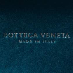 Pre Owned Bottega Veneta Blue Satin and Snakeskin Trim Knot Clutch