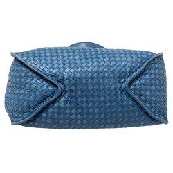 Pre Owned Bottega Veneta Blue Leather Intrecciato Hobo