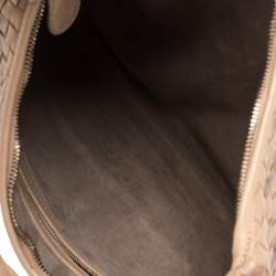 Pre Owned Bottega Veneta Beige Zebra Print Leather and Snakeskin Trim Veneta Hobo