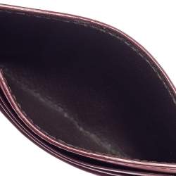 مملوكة مسبقًا Bottega Veneta Dark Red Intrecciato Leather Card Holder