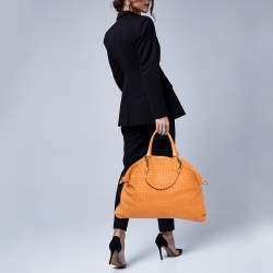 مملوكة مسبقًا حقيبة يد بوتيغا فينيتا ماكسي كونفيرتبل جلد انترشياتو برتقالي