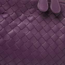 Pre Owned Bottega Veneta Purple Intrecciato Leather Nodini Crossbody Bag