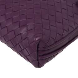 Pre Owned Bottega Veneta Purple Intrecciato Leather Nodini Crossbody Bag
