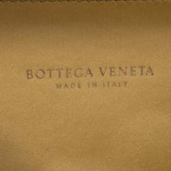 Pre Owned Bottega Veneta Beige Satin and Snakeskin Trim Knot Clutch