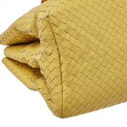 Pre Owned Bottega Veneta Yellow Intrecciato Leather Medium Roma Tote