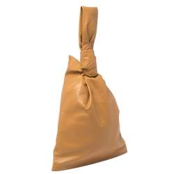 Pre Owned Bottega Veneta Caramel Brown Leather BV Twist Clutch Bag