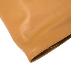 Pre Owned Bottega Veneta Caramel Brown Leather BV Twist Clutch Bag