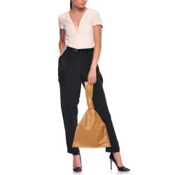 Pre Owned Bottega Veneta Caramel Brown Leather BV Twist Clutch Bag