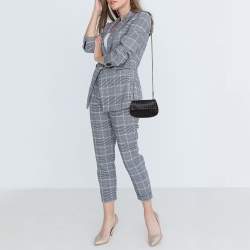 Pre Owned Bottega Veneta Black Intrecciato Leather Mini Flap Chain Crossbody Bag