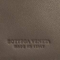 Pre Owned Bottega Veneta Grey Intrecciato Leather Long Wallet