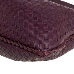 مملوكة مسبقًا Bottega Veneta Dark Burgundy Intrecciato Leather Large Veneta Hobo