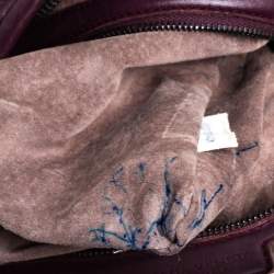 مملوكة مسبقًا Bottega Veneta Dark Burgundy Intrecciato Leather Large Veneta Hobo