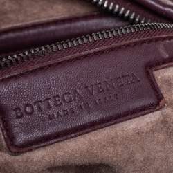 مملوكة مسبقًا Bottega Veneta Dark Burgundy Intrecciato Leather Large Veneta Hobo