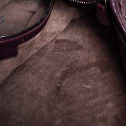 مملوكة مسبقًا Bottega Veneta Dark Burgundy Intrecciato Leather Large Veneta Hobo