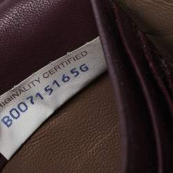 Pre Owned Bottega Veneta Plum Intrecciato Leather Continental Wallet