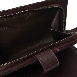 Bottega Veneta Plum Intrecciato Leather Continental Wallet