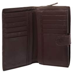 Bottega Veneta Plum Intrecciato Leather Continental Wallet