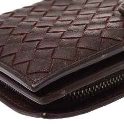 Bottega Veneta Plum Intrecciato Leather Continental Wallet