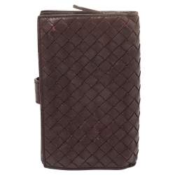 Bottega Veneta Plum Intrecciato Leather Continental Wallet