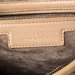 Pre Owned Bottega Veneta Beige Zebra Print Leather and Snakeskin Trim Veneta Hobo 