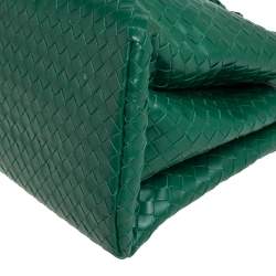 Pre Owned Bottega Veneta Green Intrecciato Leather Small Roma Tote