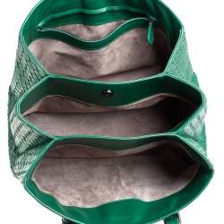 Pre Owned Bottega Veneta Green Intrecciato Leather Small Roma Tote