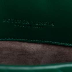 Pre Owned Bottega Veneta Green Intrecciato Leather Small Roma Tote