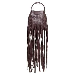 Pre Owned حقيبة صغيرة بوتيغا فينيتا جلد بني بشراشيب 