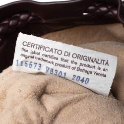 Pre Owned حقيبة صغيرة بوتيغا فينيتا جلد بني بشراشيب 