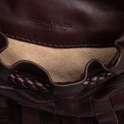 Pre Owned حقيبة صغيرة بوتيغا فينيتا جلد بني بشراشيب 